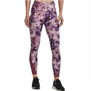 NWT UNDER ARMOUR HEAT GEAR PURPLE MARBLE HIGH WAIST LEGGINGS M